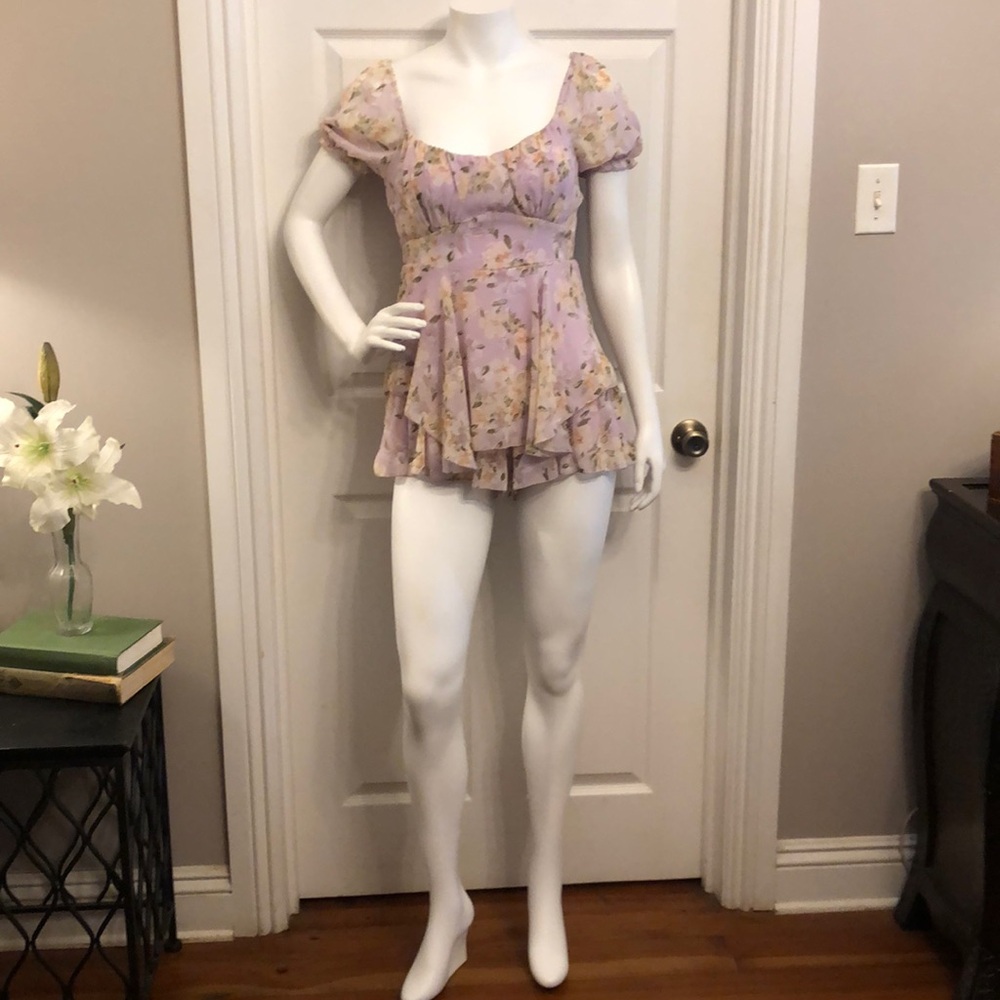 Honey & Sparkle Junior one piece jumper shorts romper floral beach NWT S